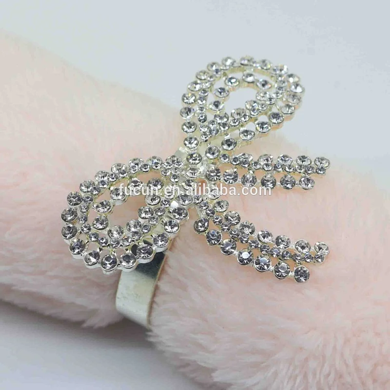 Customized Wedding Diamante Rhinestone Napkin Rings for hotel&restaurant decoration