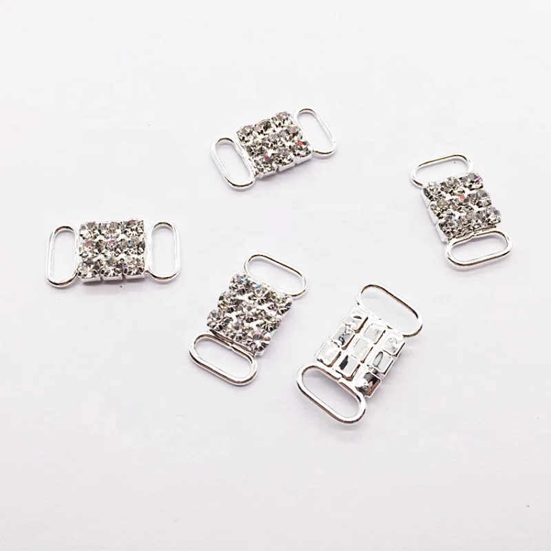 wholesale diamante bikini accessories small crystal rhinestone connector for bikini bra