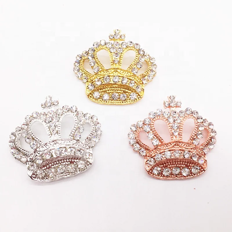 popular style rose gold crown brooch for wedding rhinestone crystal buckle
