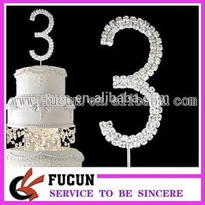 hot sale birthday rhinestone number cake for wedding decoration