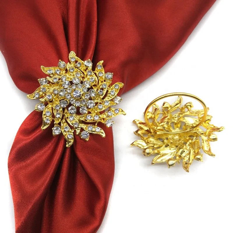gold metal wholesale wedding napkin rings