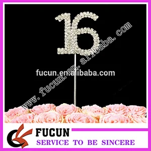 best selling items new product 2018 high quality cheaper rhinestone cake topper for party decoration