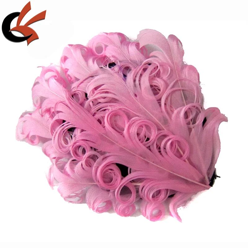 Solid Color Nagorie Curly Goose Feather Pads for Hairband