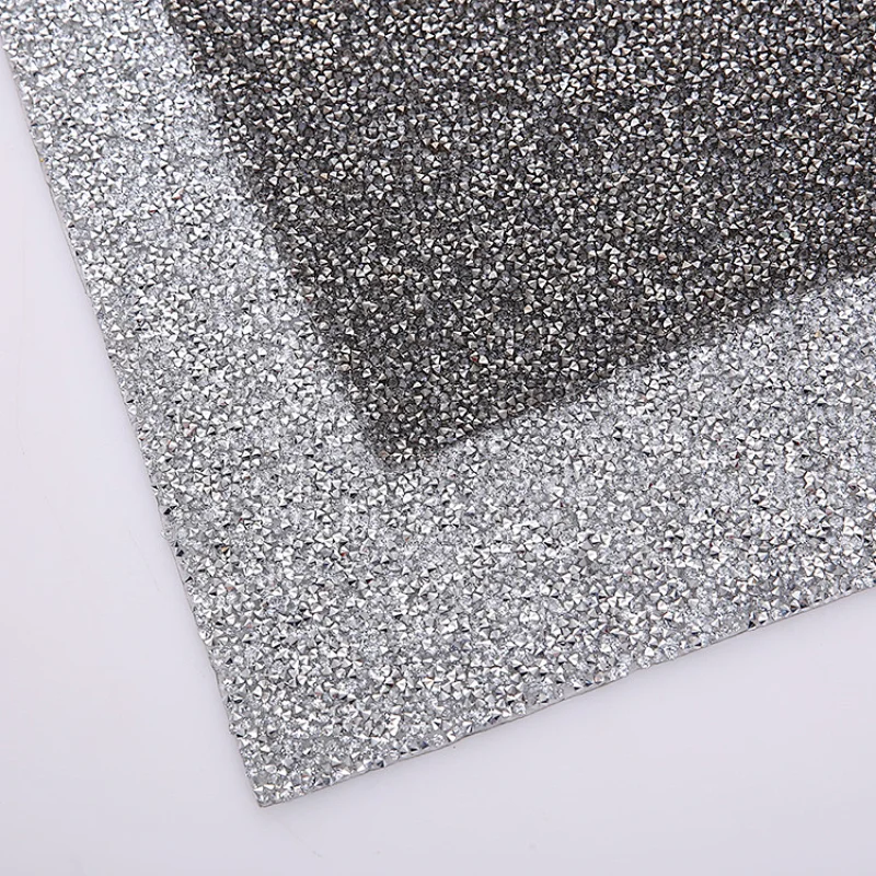 Various colors rhinestone black diamond and crystal hotfix rhinestone mesh sheet