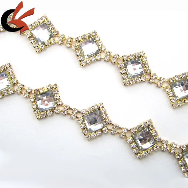 wedding cake clear crystal gold rhinestone trim
