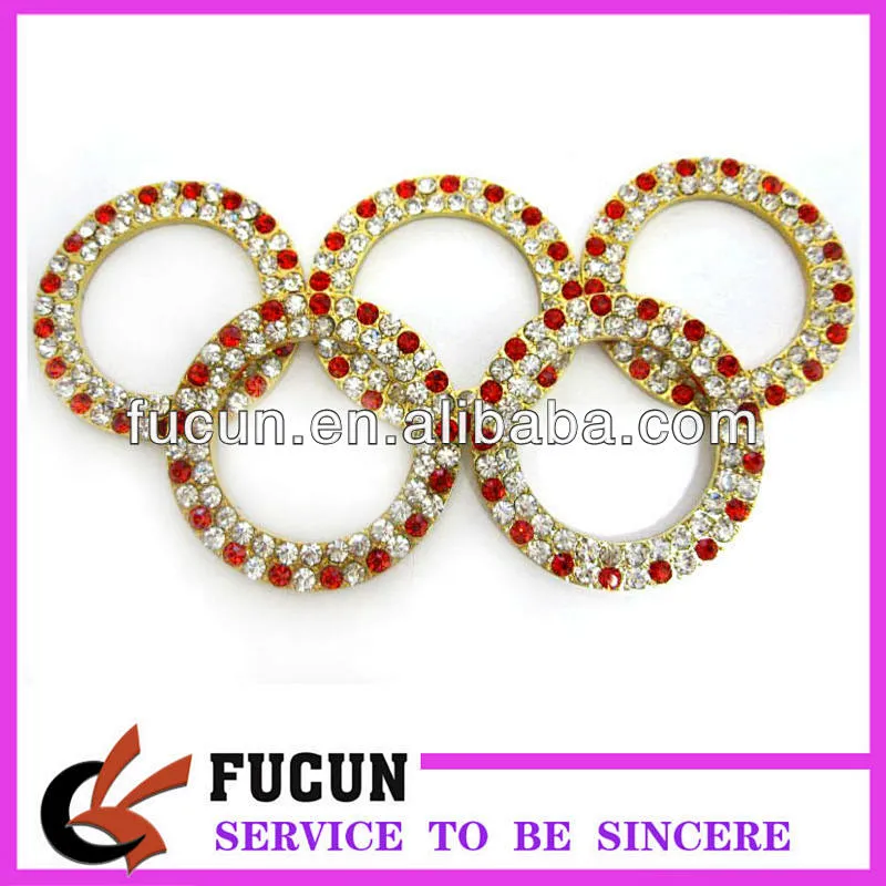 round alternate rhinestone slider buckles /double rings