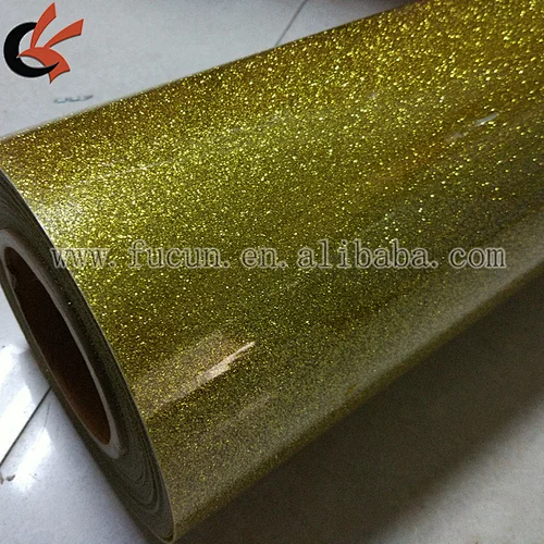korean quality gold glitter heat transfer vinyl for garment