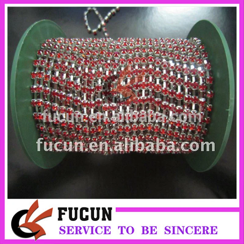 High quality cheap mix color cup chain rhinestones roll trimming for dress decoration