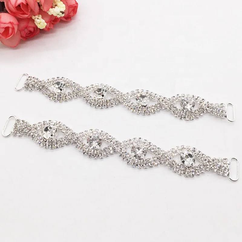 Hot Sale Fashion Swimwear Using Crystal Rhinestone Eye Shaped Bikini Connectors