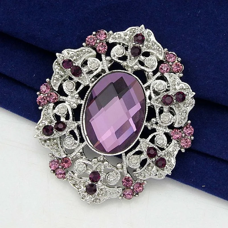2018 New style Fashion Vintage crystal rhinestone brooch for wedding invitations