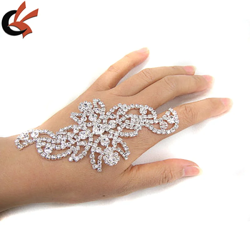 Crystal applique for DIY wedding sash, garter, headband, head piece