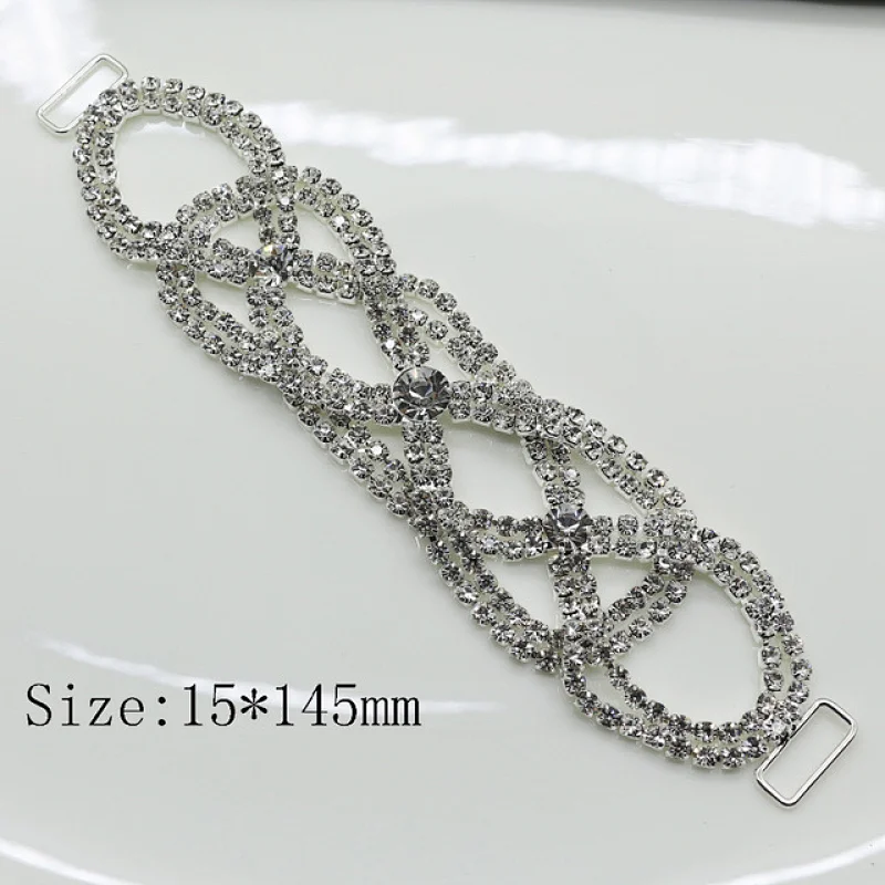 15*145mm new design crystal bikini buckle connector for bikini decoration