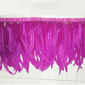 Hot Sale Handmade Cheap Cock Tail Feather Trims DIY Colorful Rooster Feathers Trimming for Masquerade Decoration Party Dress