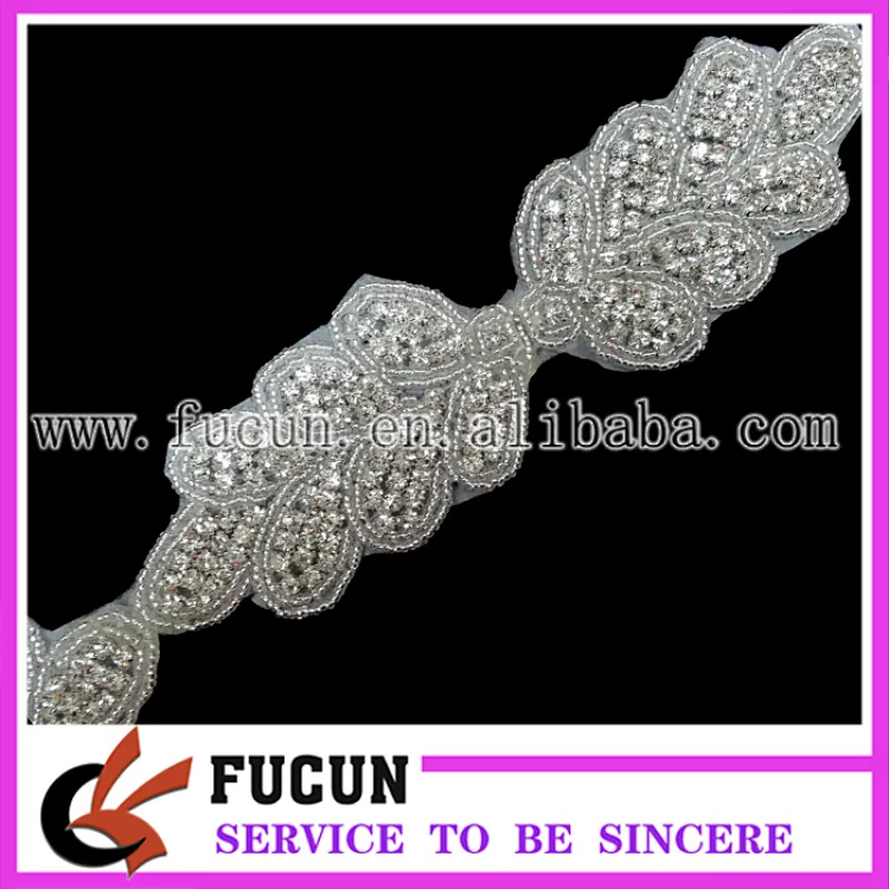 Wedding Rhinestones Applique/Bridal Sash Appliques/Rhinetones Trimming hand embroidery designs