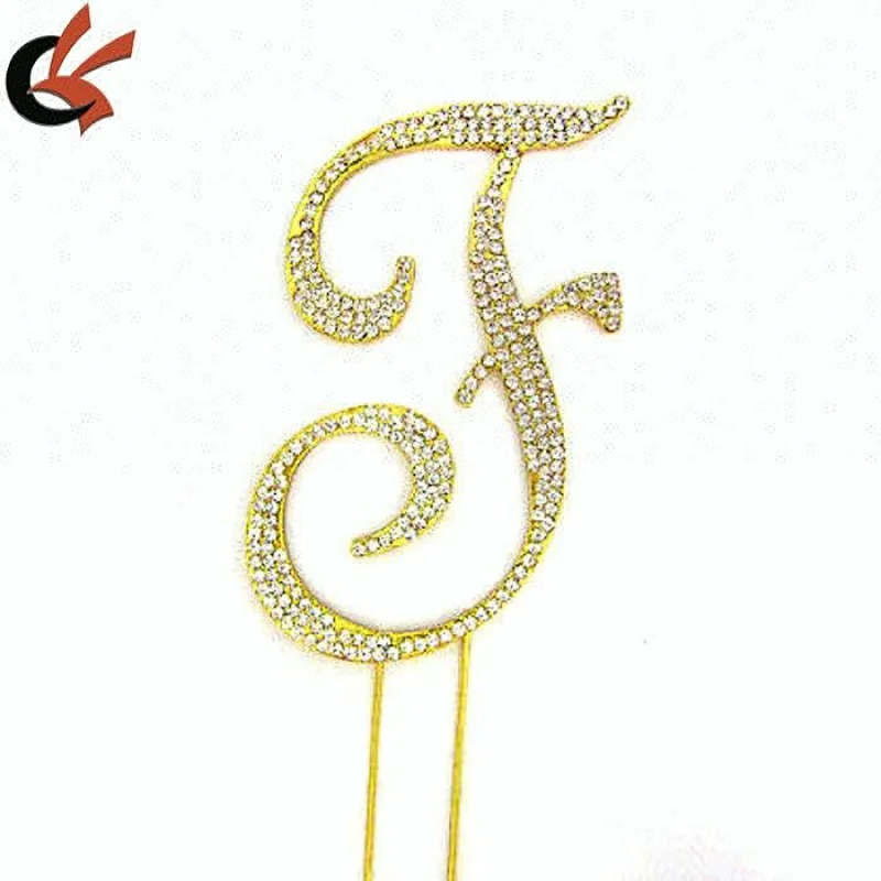 GOLD Plated Rhinestone Monogram Letter