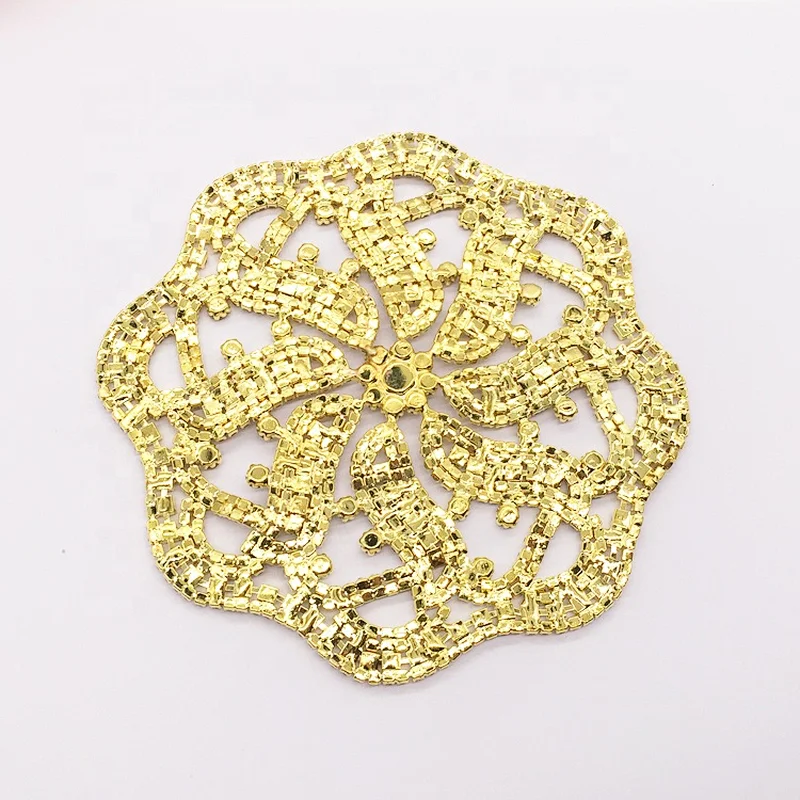 Guangzhou factory price sewing rhinestone fashion welding gold patch crystal applique