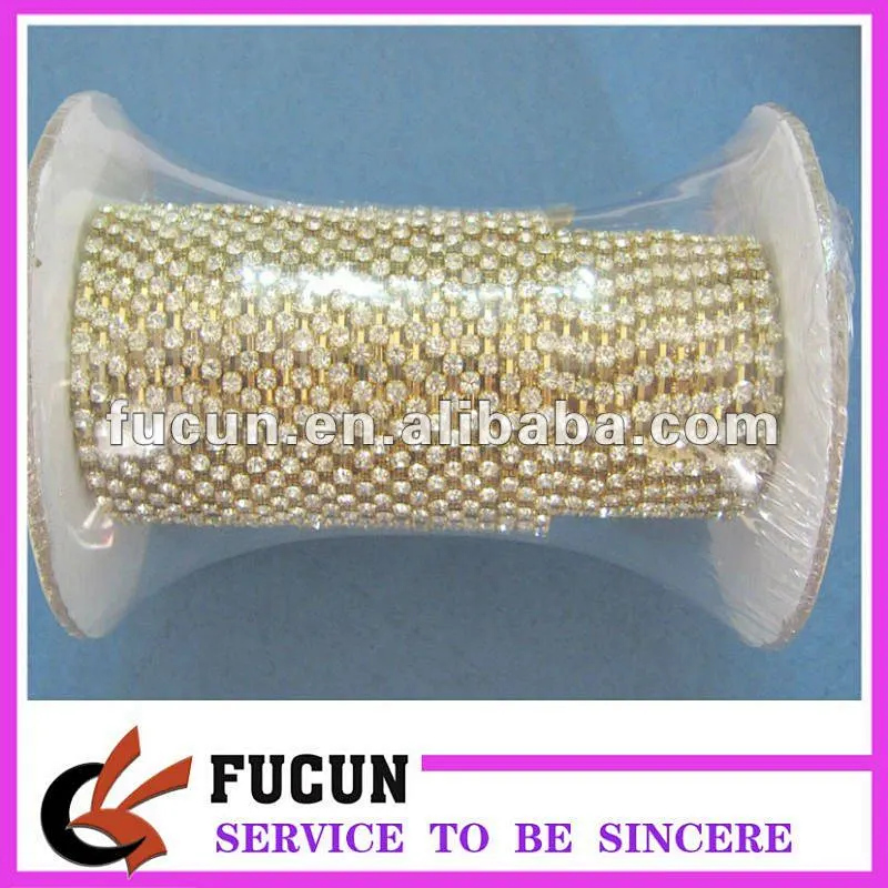 high quality 2mm rhinestone cup chain roll /diamond chain roll