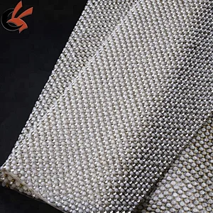 2018 bling hot fix rhinestone pearl mesh trimming for garment shoe bag accessories