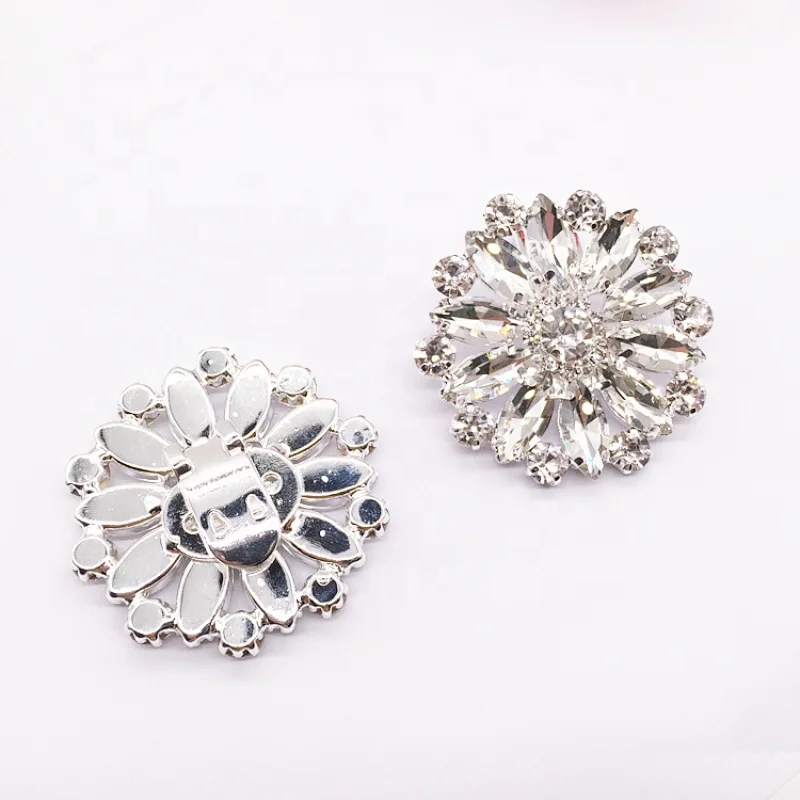 Shoe ornament 2020 factory wholesale rhinestone transparent buckle women summer thick heel shoe clip buckle