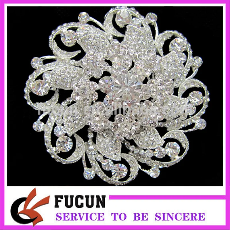 latest fashional rhinestone big brooches for wedding