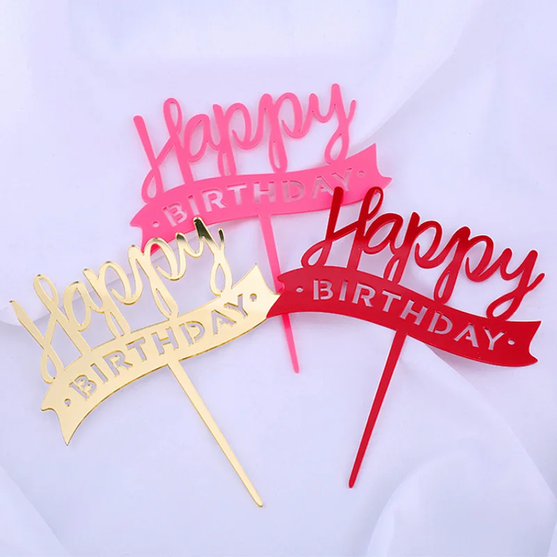 Birthday party favors gifts colors acrylic cake topper for cake decoration