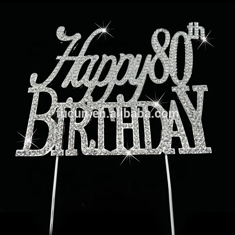 Custom Birthday cake Topper Crystal Rhinestone Cake Pick Cake Toppers For Wedding Birthday Party Decoration
