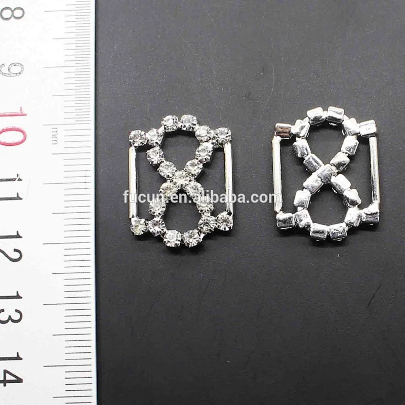 wholesale shiny zinc alloy metal shoes buckle decorative with glass stone