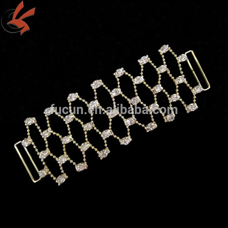 BIKINI CRYSTAL RHINESTONE GOLD CONNECTOR STUNNING ON STAGE