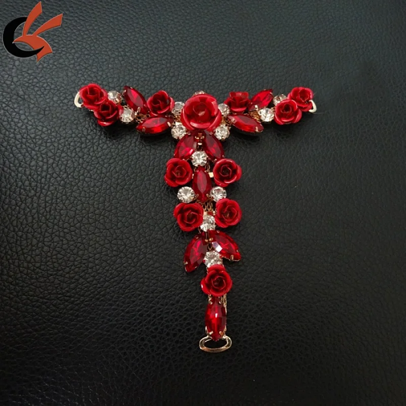 2019 fashion metal red flower T Woman sandal Shoe Accessories