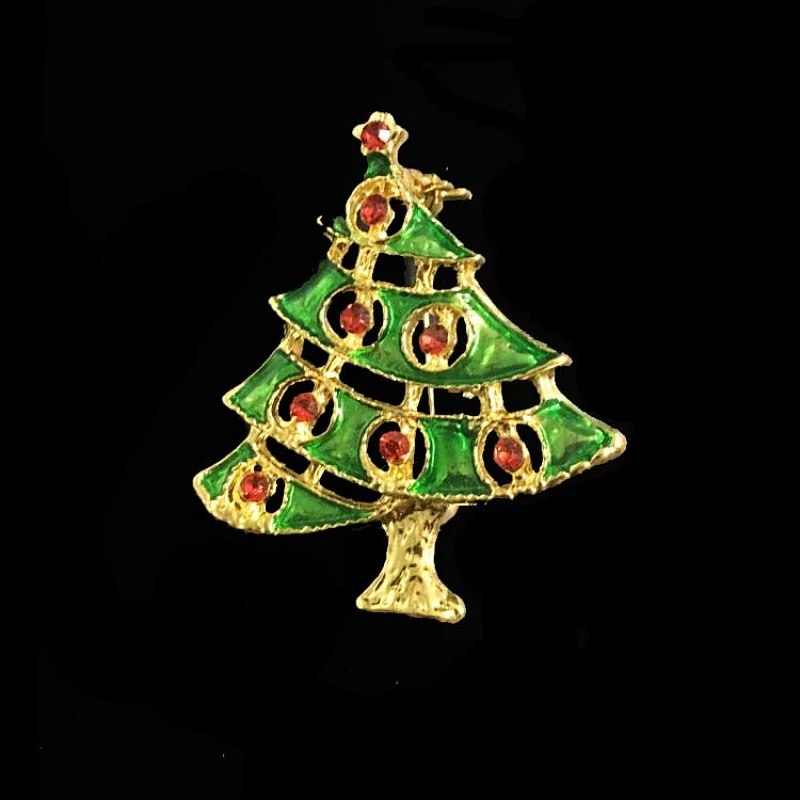 2018 hot sale Europe Christmas gifts wholesale Christmas tree brooch