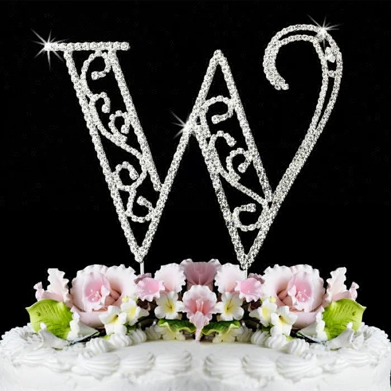 2018 Marvellous alphabet w rhinestone cake toppers for wedding
