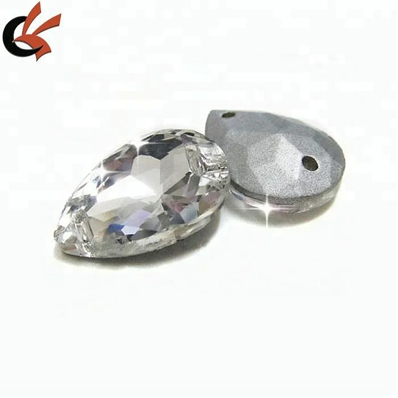 point back drop crystal without hole or without hole