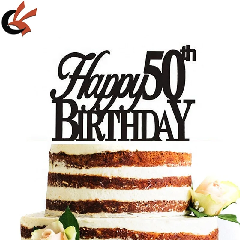 Fifty 50th Personalised Happy Birthday Cake Topper ANY AGE Decoration