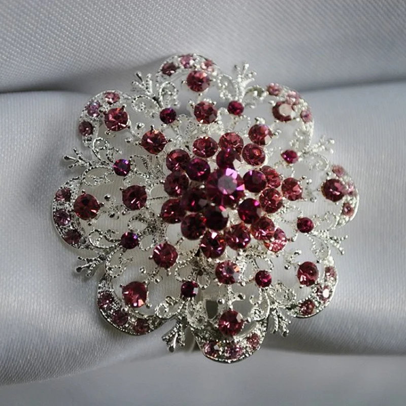 Wedding Party Use Decorative Flower Colors Rhinestone Napkin Ring For Hotel Service Plate