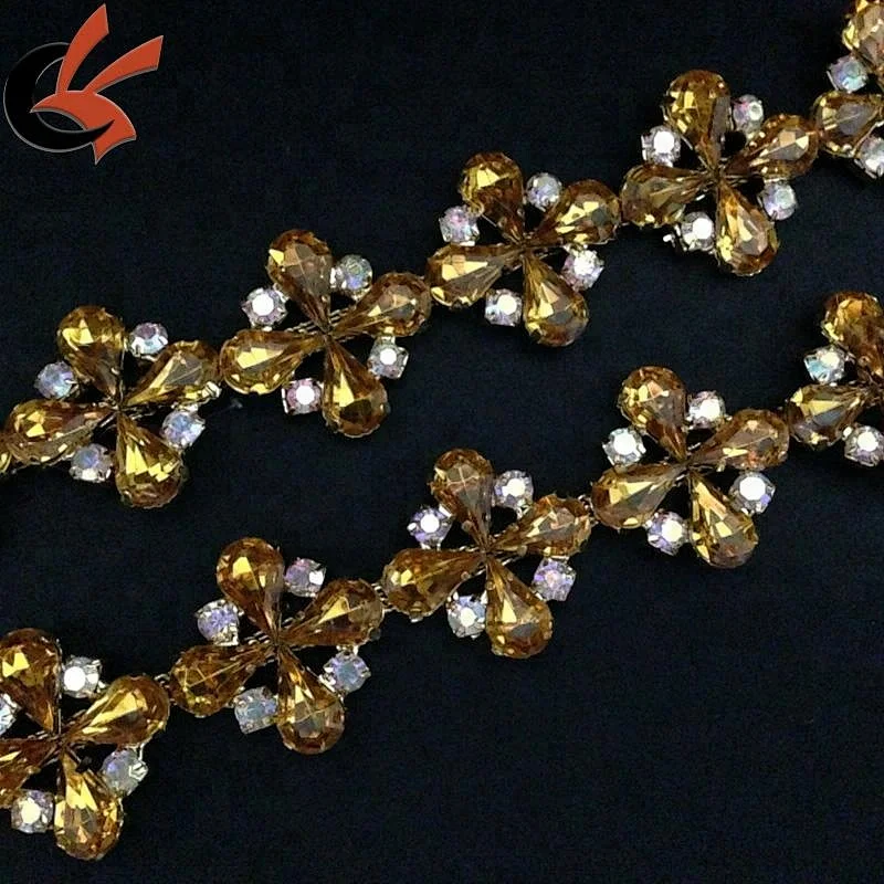 wedding dress decorations rhinestone chain trimming