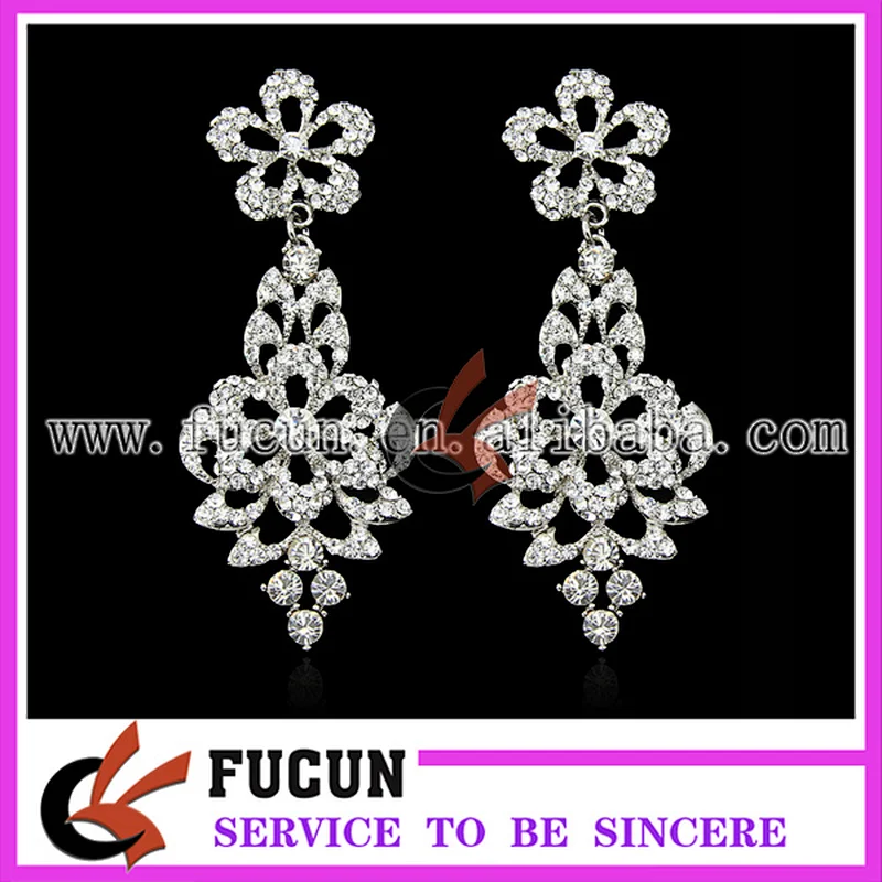 ladies earrings designs silver plated earring jewelry for party/wedding
