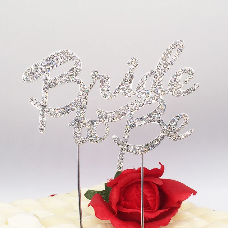 high quality wedding occasion bride to be rhinestone wedding cake toppers for bride