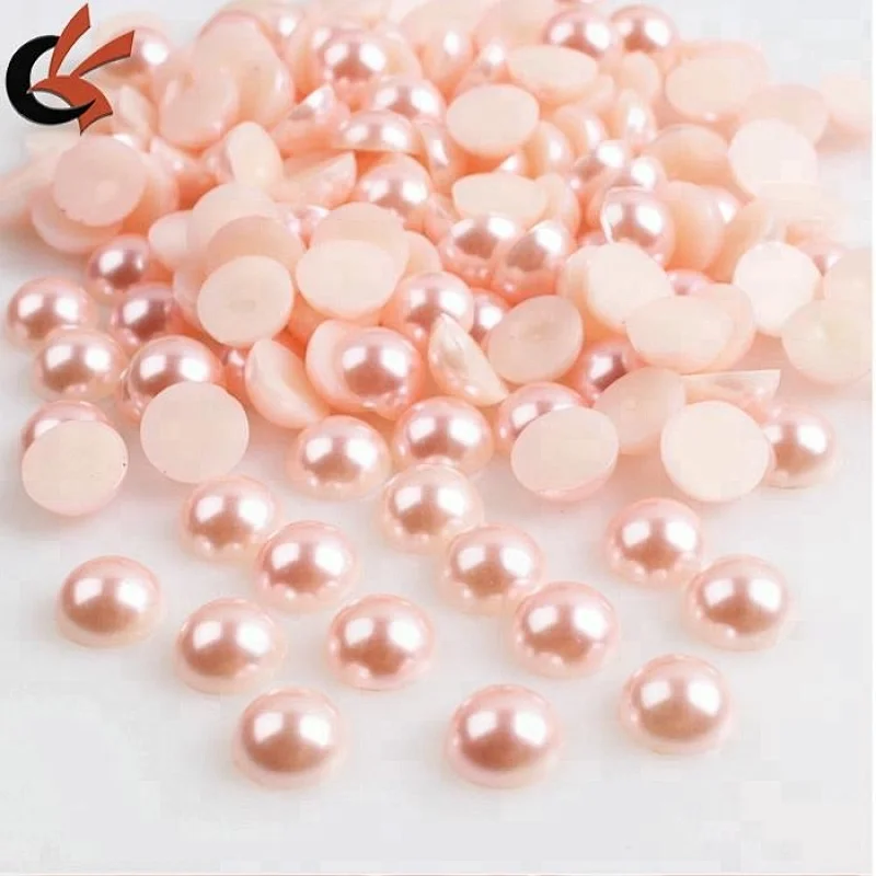 fahion loose half round plastic pearl bead