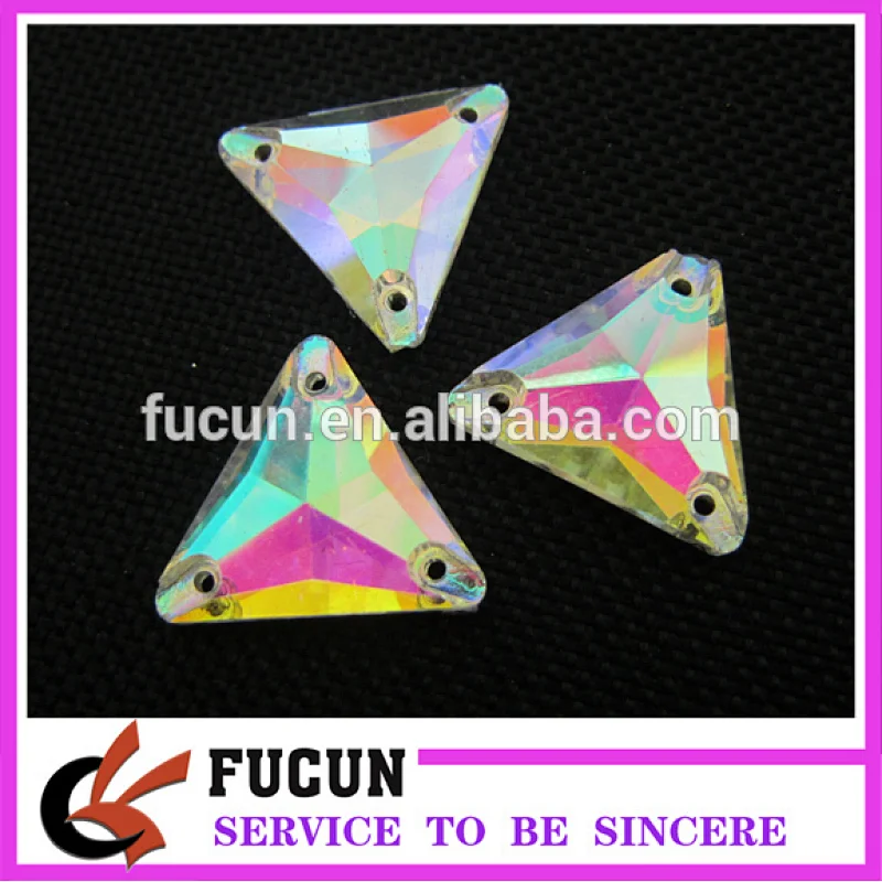 DIY Crystal supply AB triangle sew on glass crystal