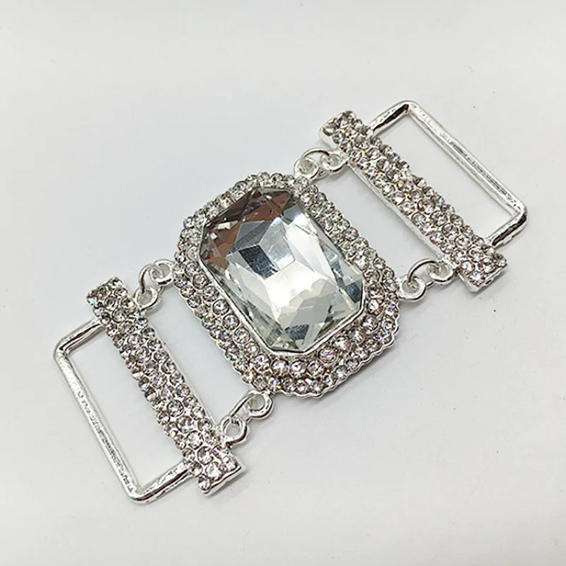 fashion Metal Accessories clear rhinestone bikini connector for Swimwear