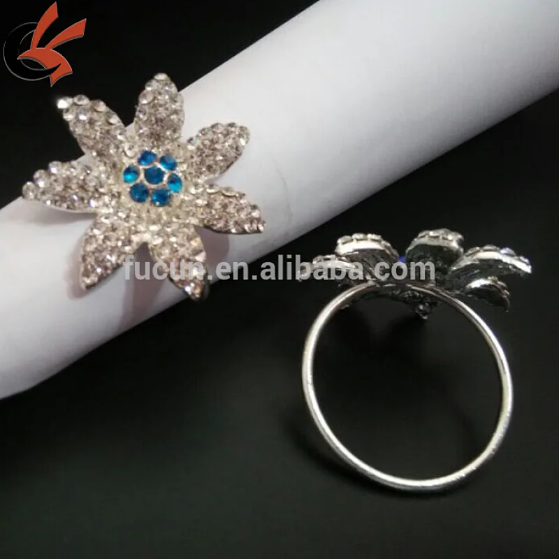 Factory directly sale Wedding Favors crystal Flower Napkin Ring