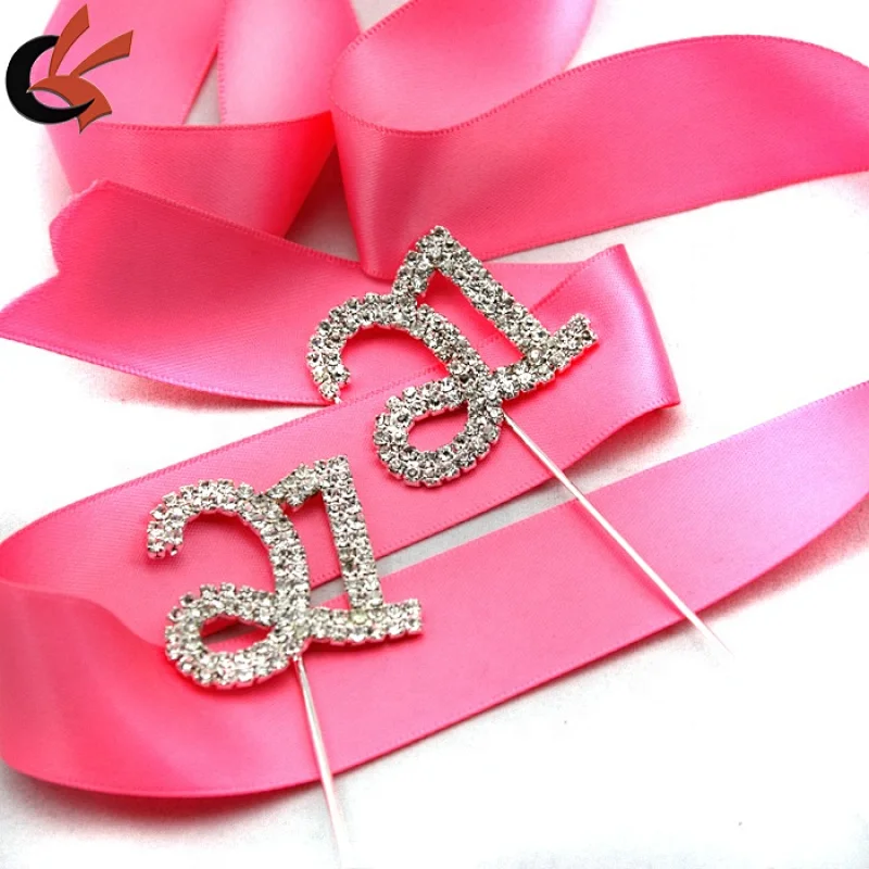 colorful rhinestone number 21 pick 21st birthday cake topper