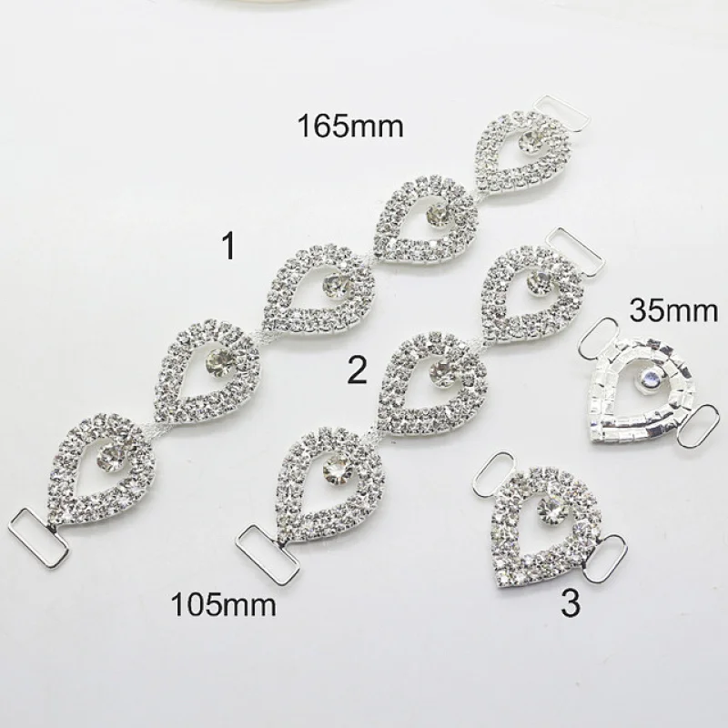 Fashion style Bling gem stone swimwear buckle bikini connector