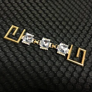 Wholesale Crystal Transparent Acrylic Beads Bikini Connector with Custom Gold Connector ends