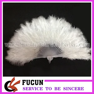 28 pieces plastic skeleton dancing white feather fan