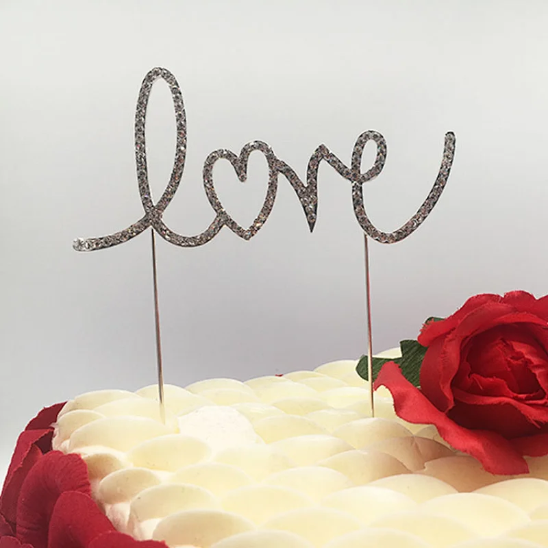 Cake Accessory Diamante Crystal Rhinestone love Item Cake Topper