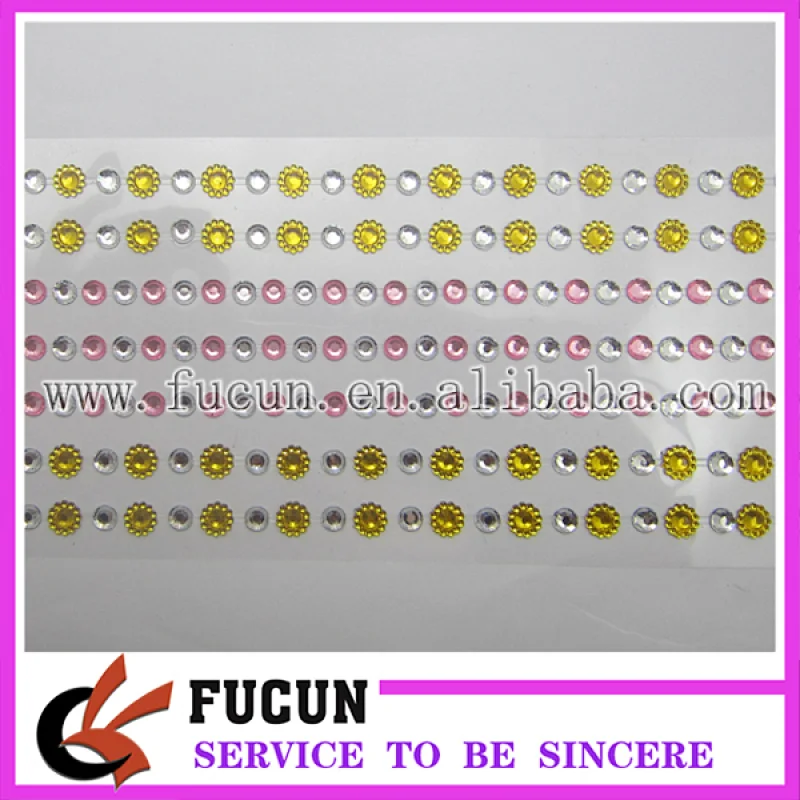 Promotional beautiful acrylic stickers/stone sticker/crystal stickers