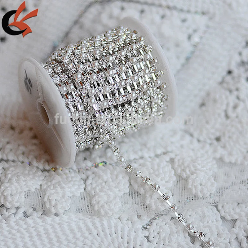 sparse claw crystal 6mm single row rhinestone cup chain trim