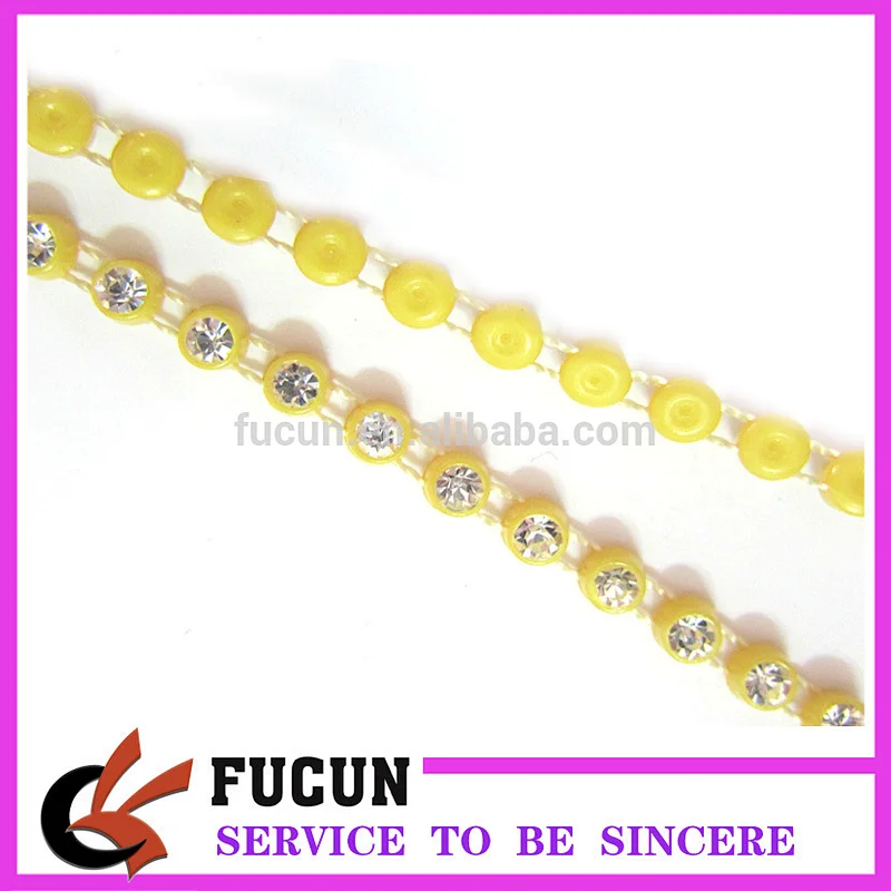customize colorful plastic decorative rhinestone banding trimming best selling products