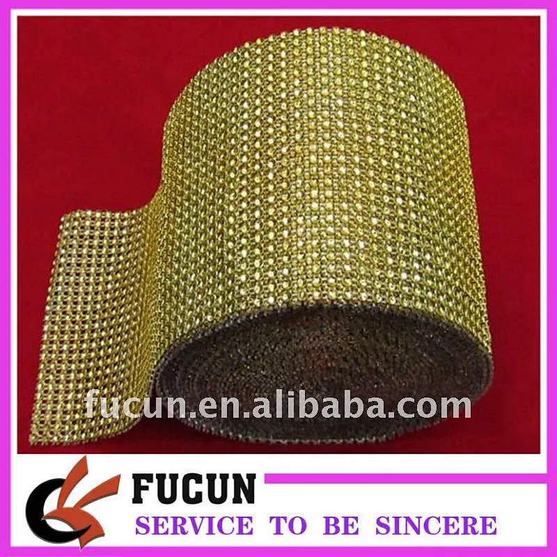 24 Rows wholesale plastic rhinestone mesh trimming